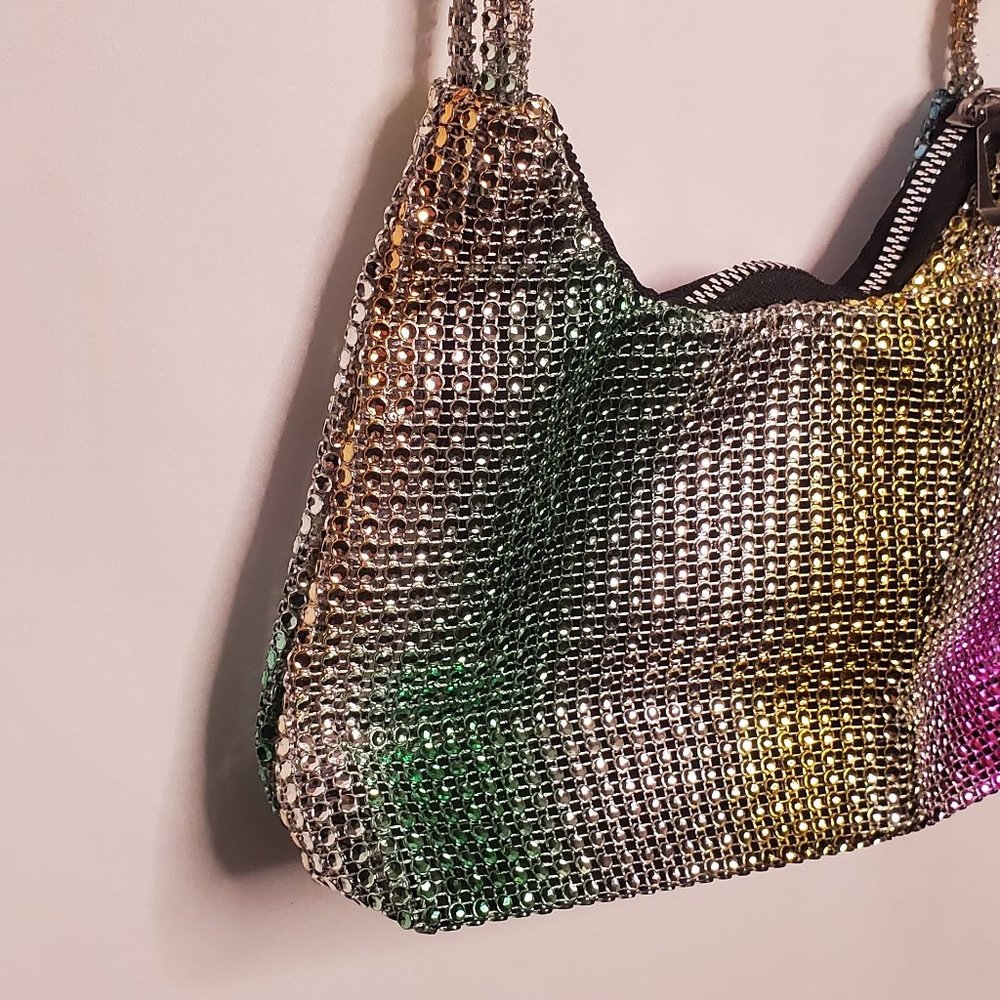 New! Glamours Rhinestone Rainbow Glam Party Shoulder Bag View 4